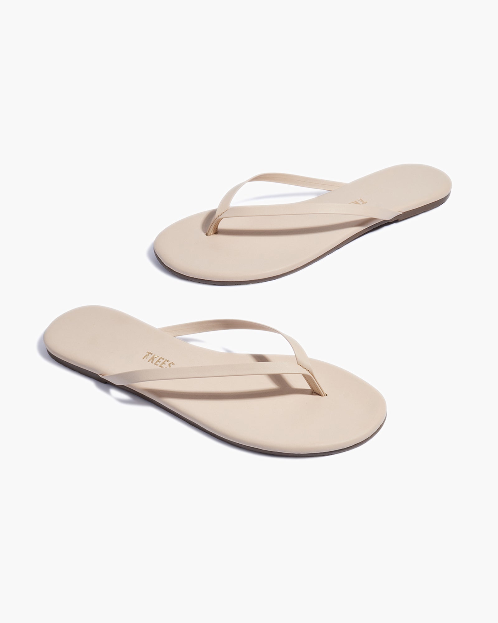 Beige Women's TKEES Lily Nudes Flip Flops | 135297-GIH