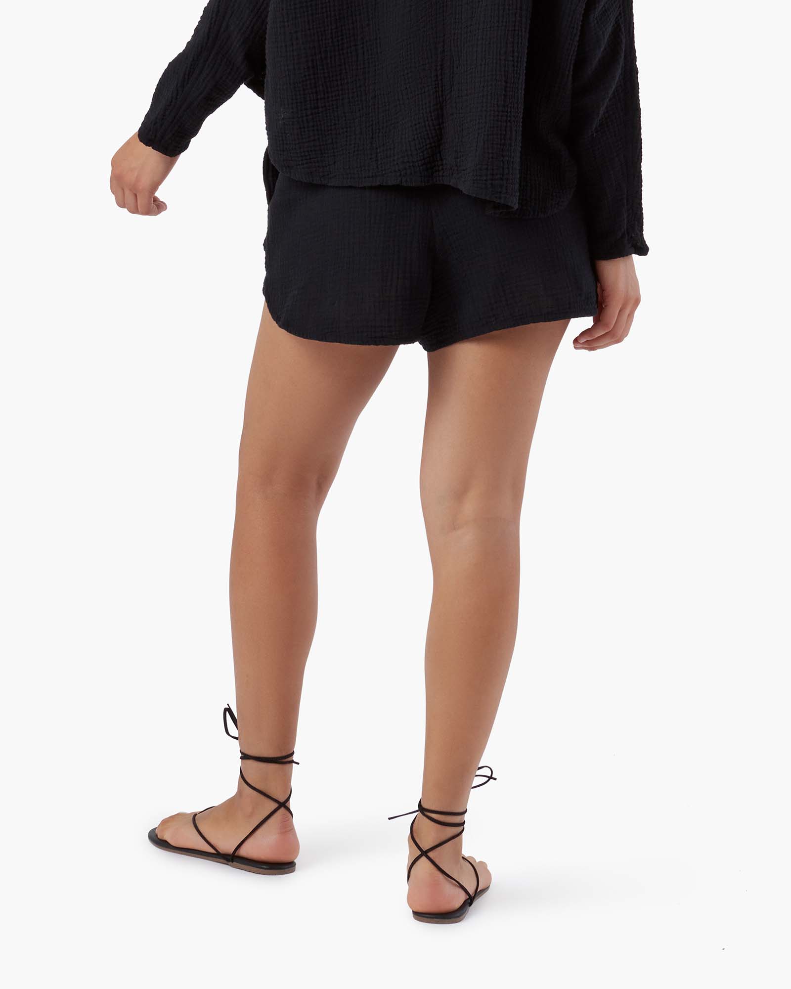 Black Women's TKEES Gauze Shorts | 125437-MCF