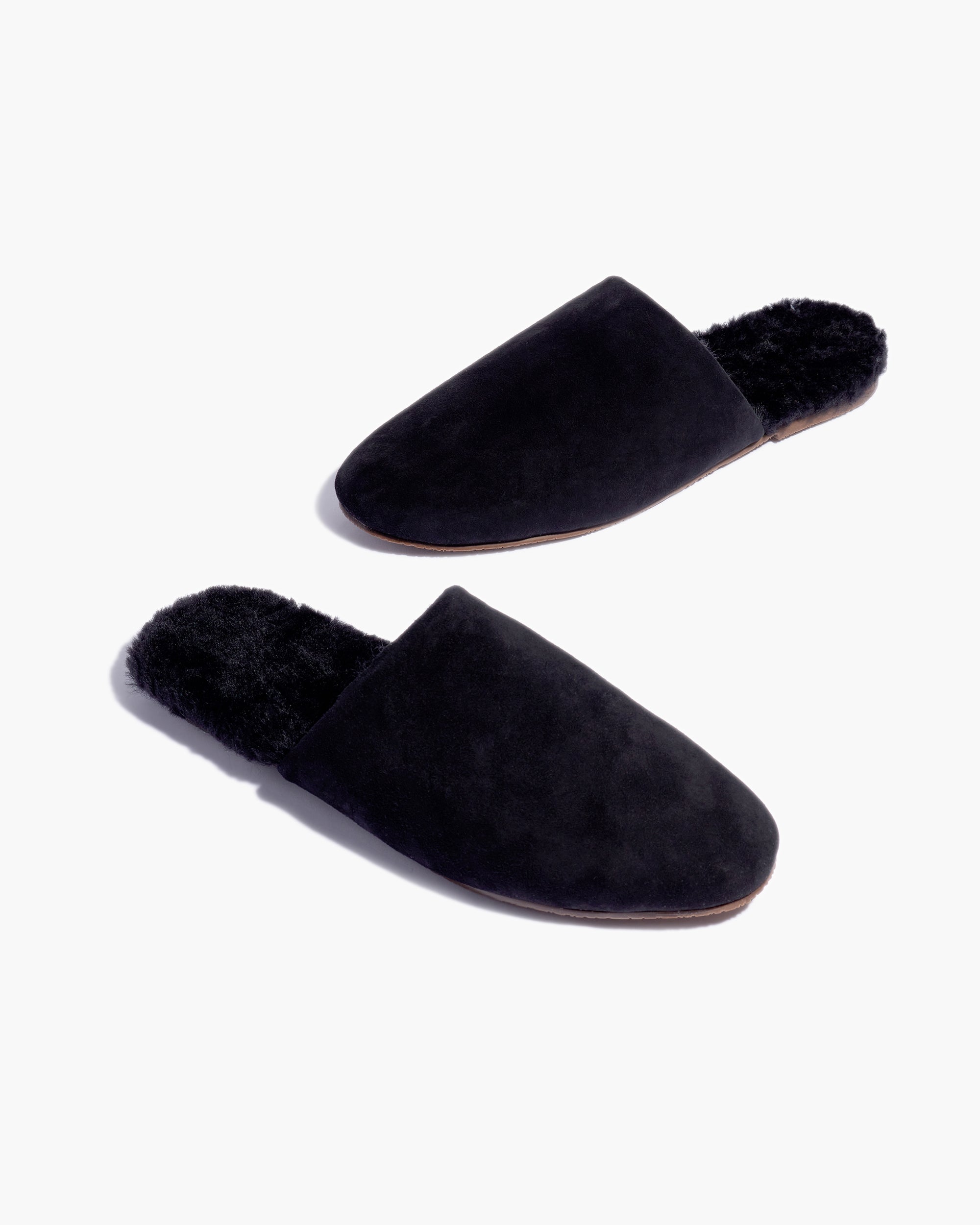 Black Women's TKEES Ines Shearling Slides | 387126-MJK