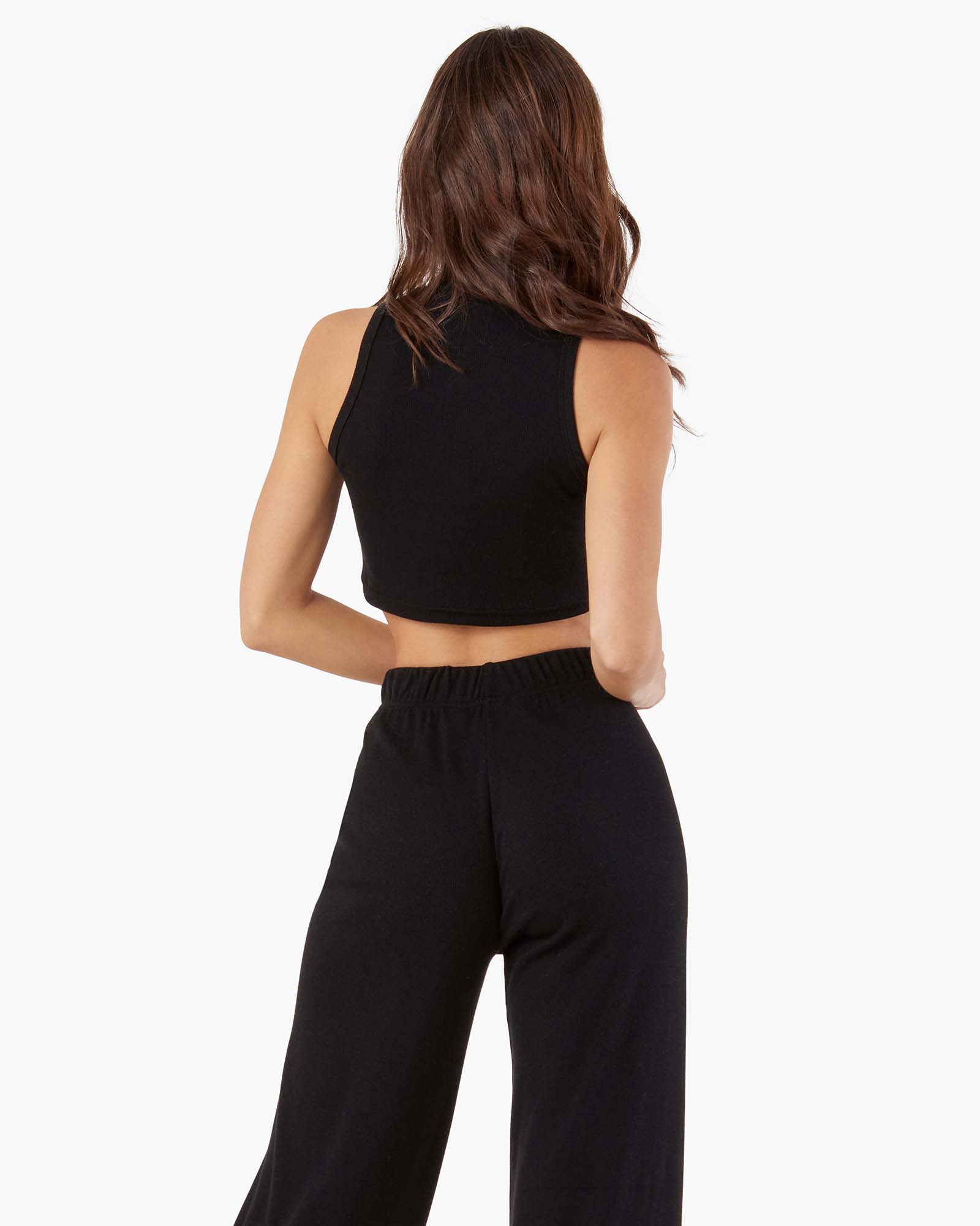 Black Women's TKEES Light Rib Culotte Pants | 451260-RYA