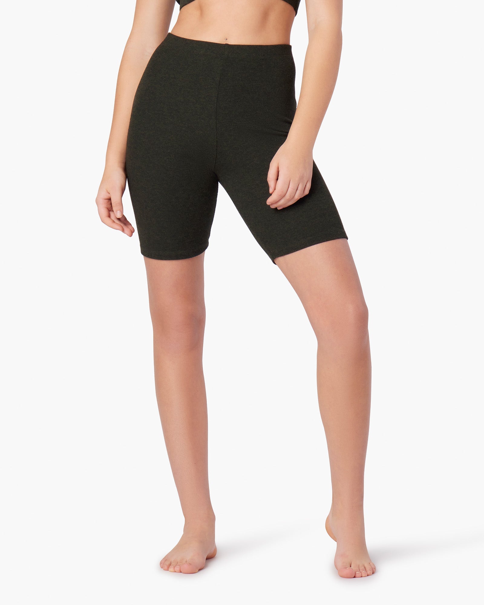 Black Women's TKEES Super Rib Biker Shorts | 045263-ZTS