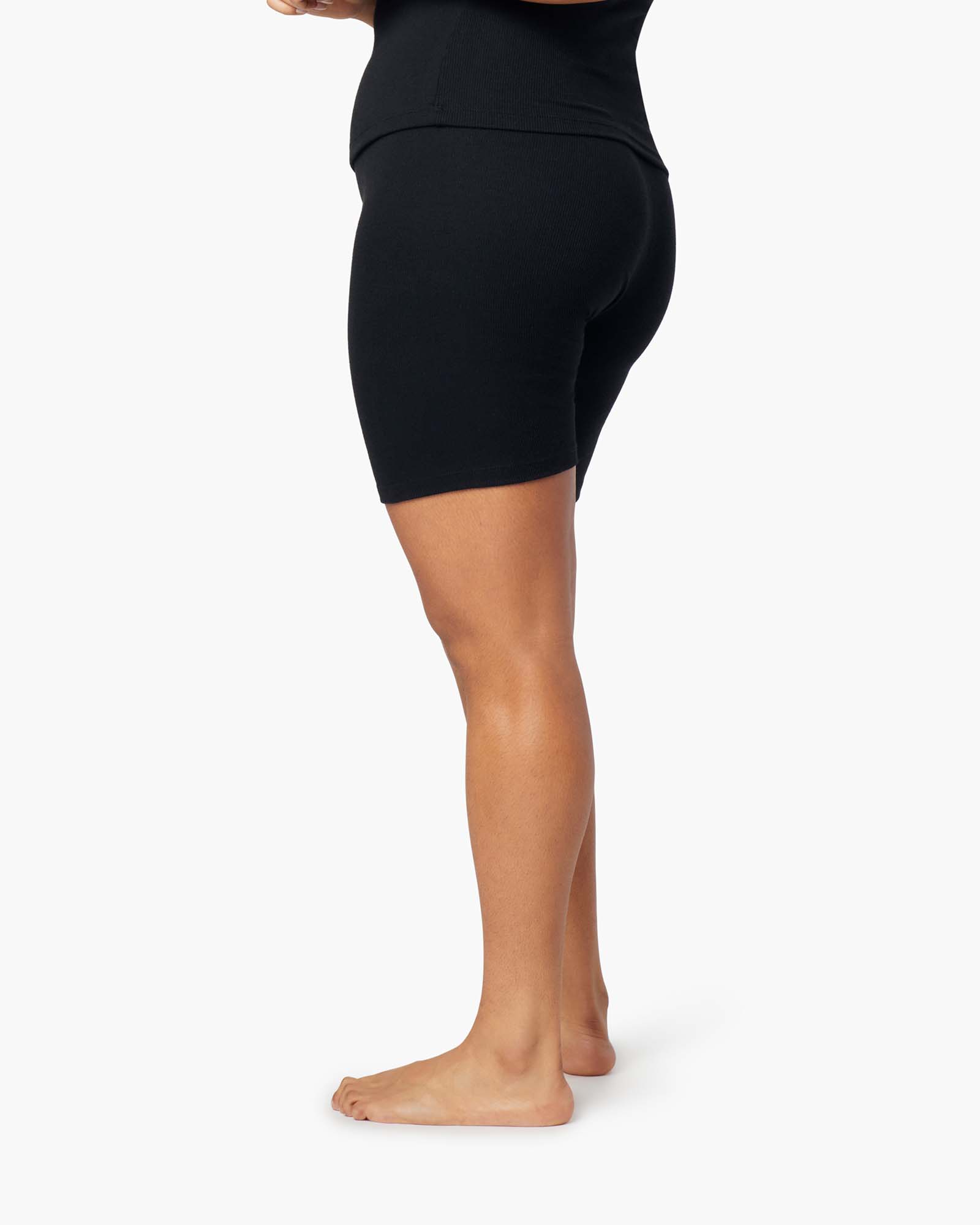 Black Women's TKEES Super Rib Biker Shorts | 782593-LRA