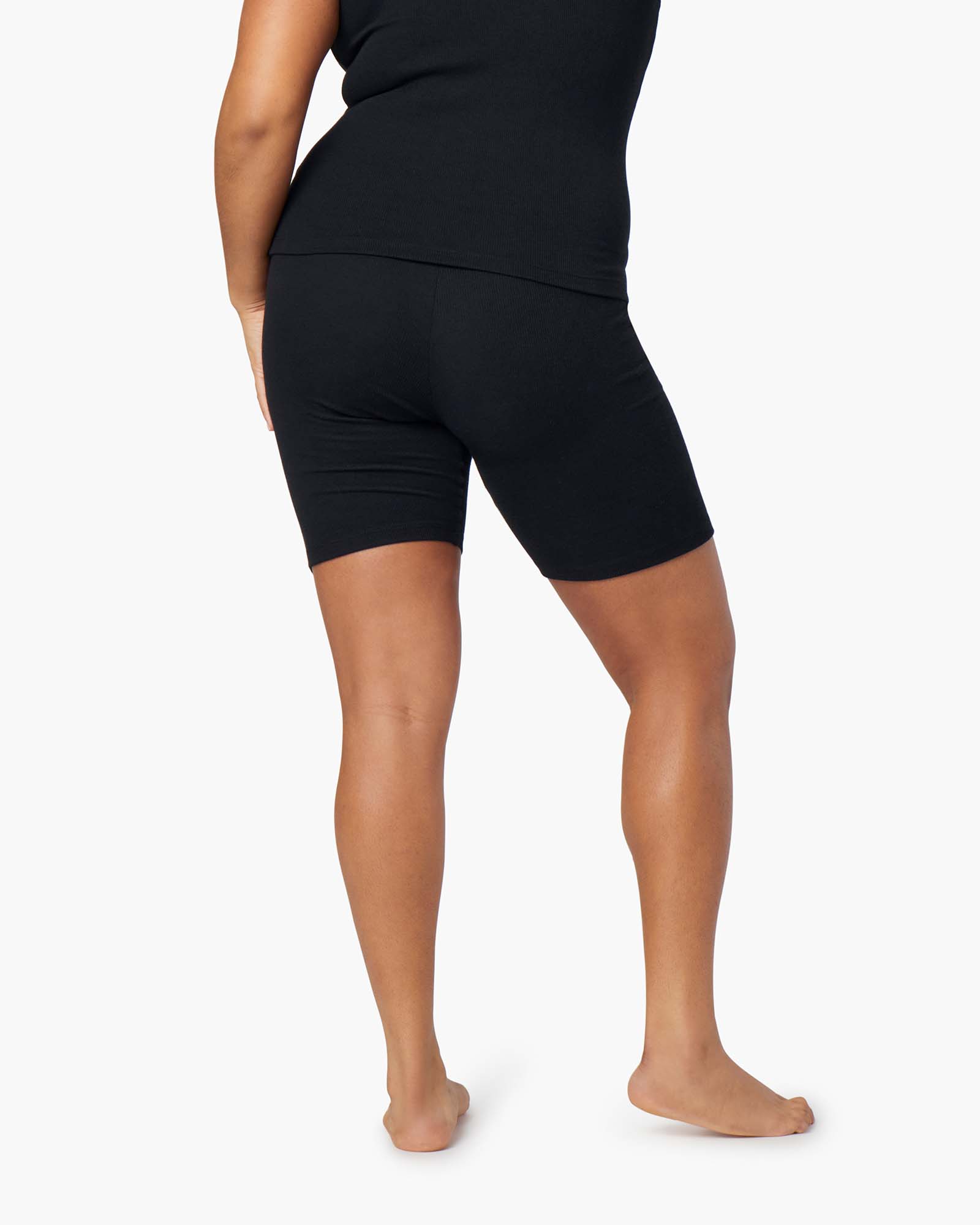 Black Women's TKEES Super Rib Biker Shorts | 782593-LRA