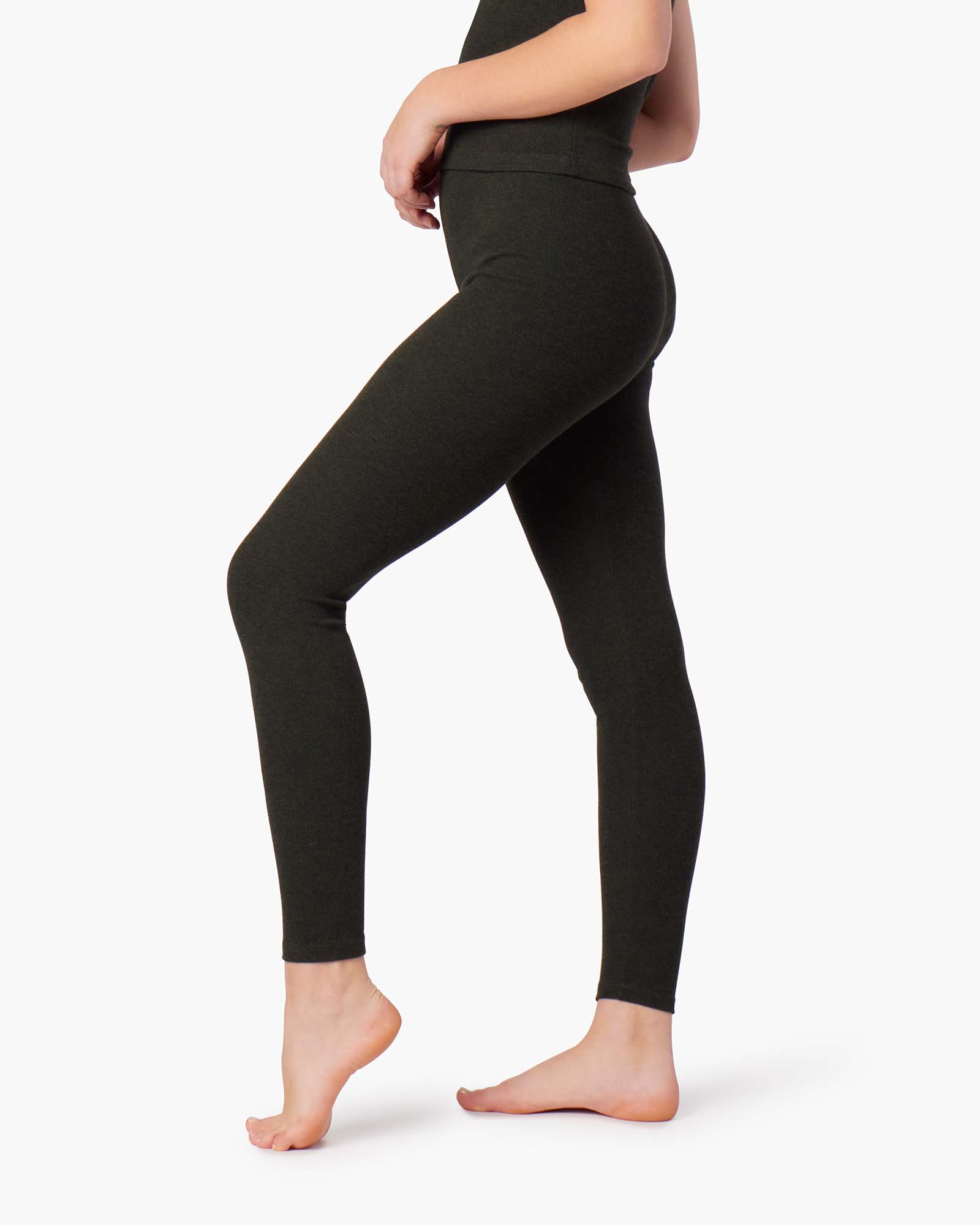 Black Women's TKEES Super Rib Leggings | 104256-LYD