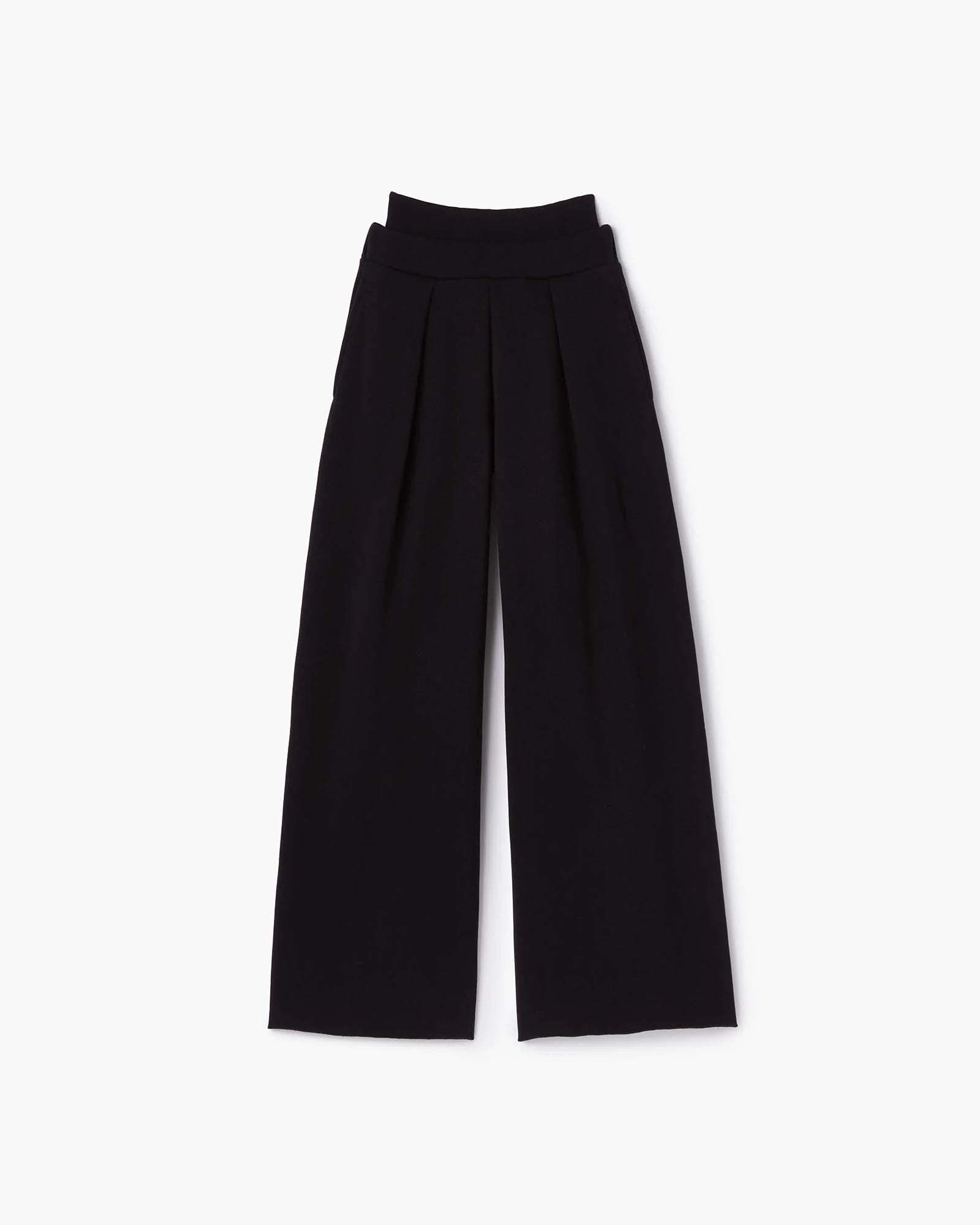 Black Women\'s TKEES Warm Core Wide Leg Pants | 758320-OQW