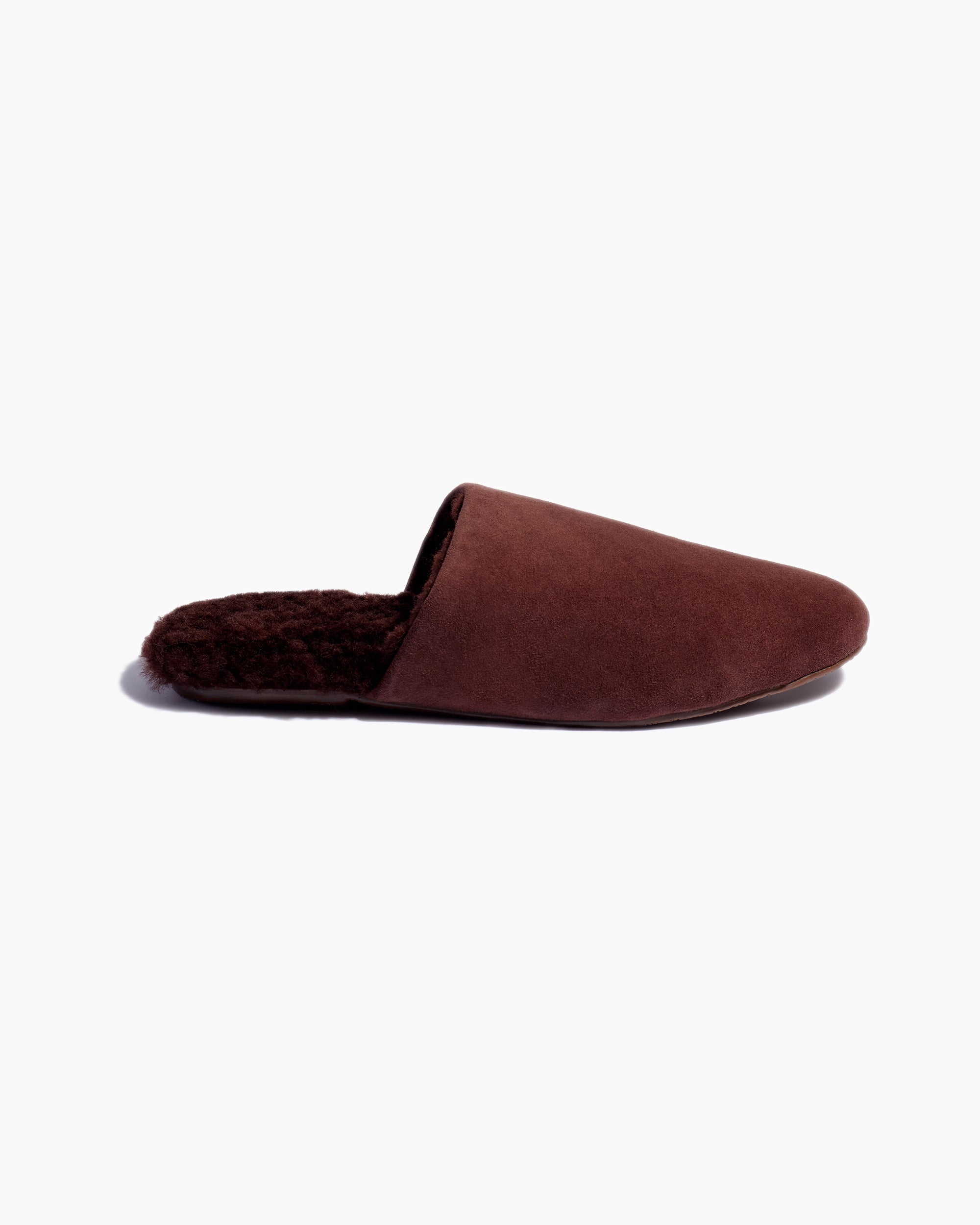 Chocolate Women's TKEES Ines Shearling Slides | 197538-BNL