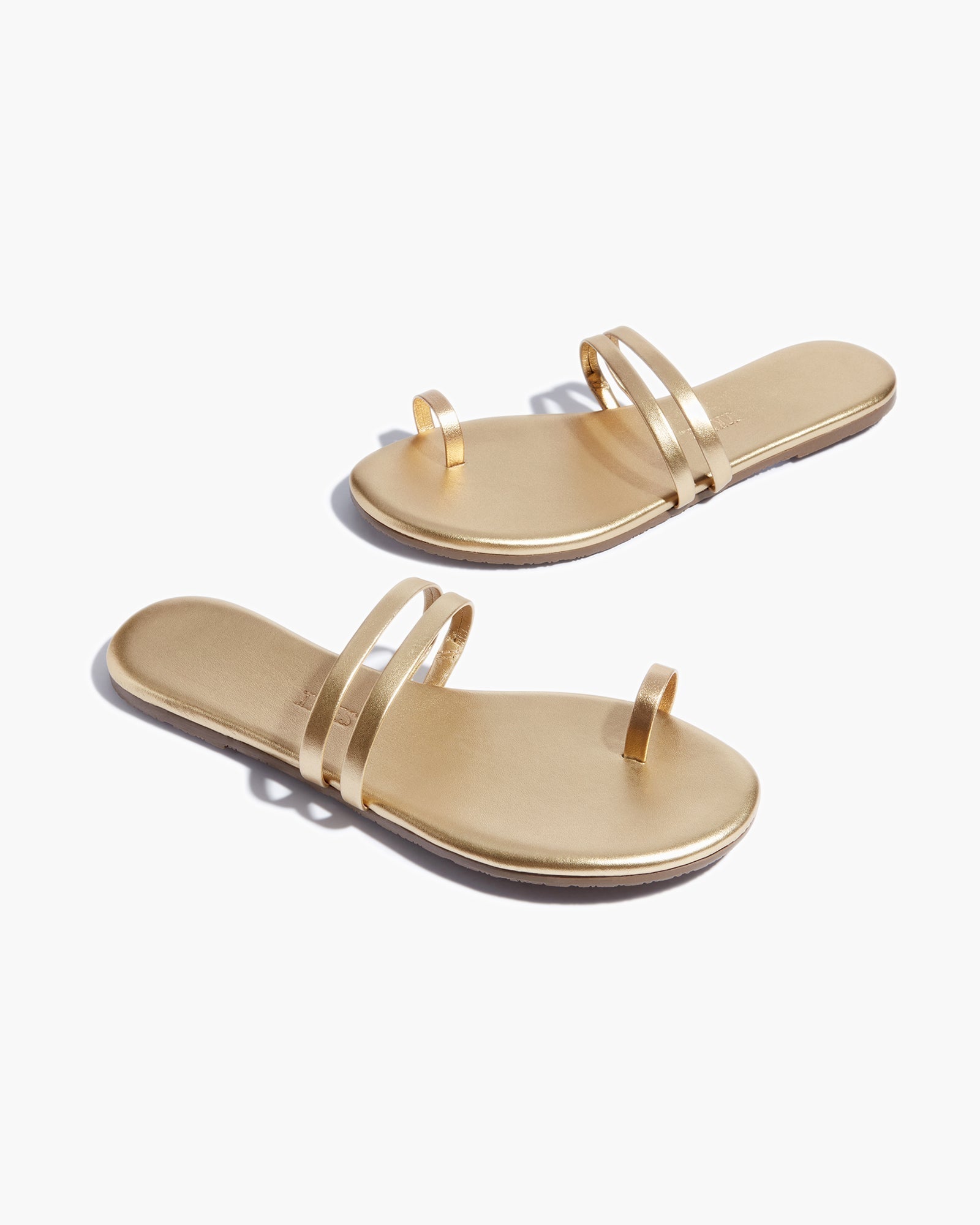 Gold Women's TKEES Leah Metallics Sandals | 763182-TGW