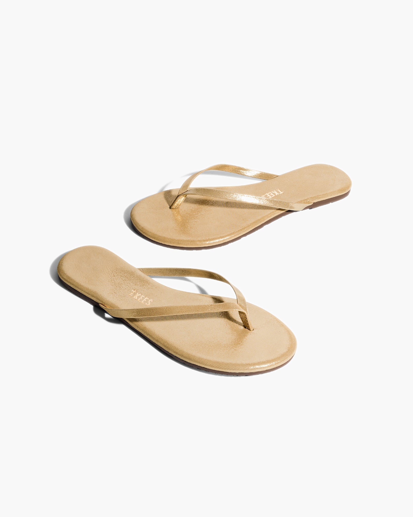 Gold Women's TKEES Lily Glitters Flip Flops | 973168-KRO