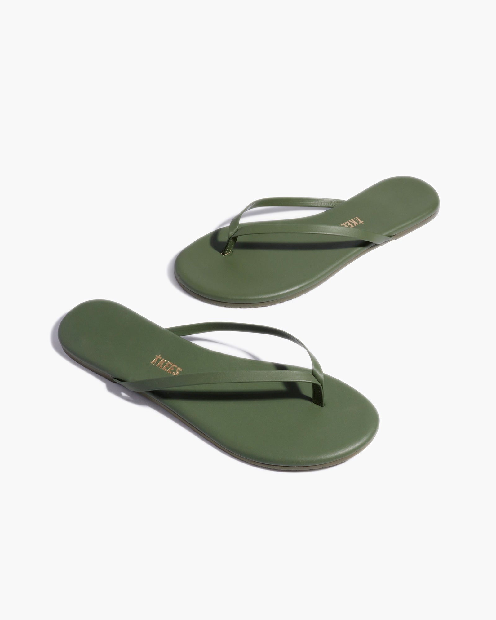 Green Women's TKEES Lily Pigments Flip Flops | 645287-SZB