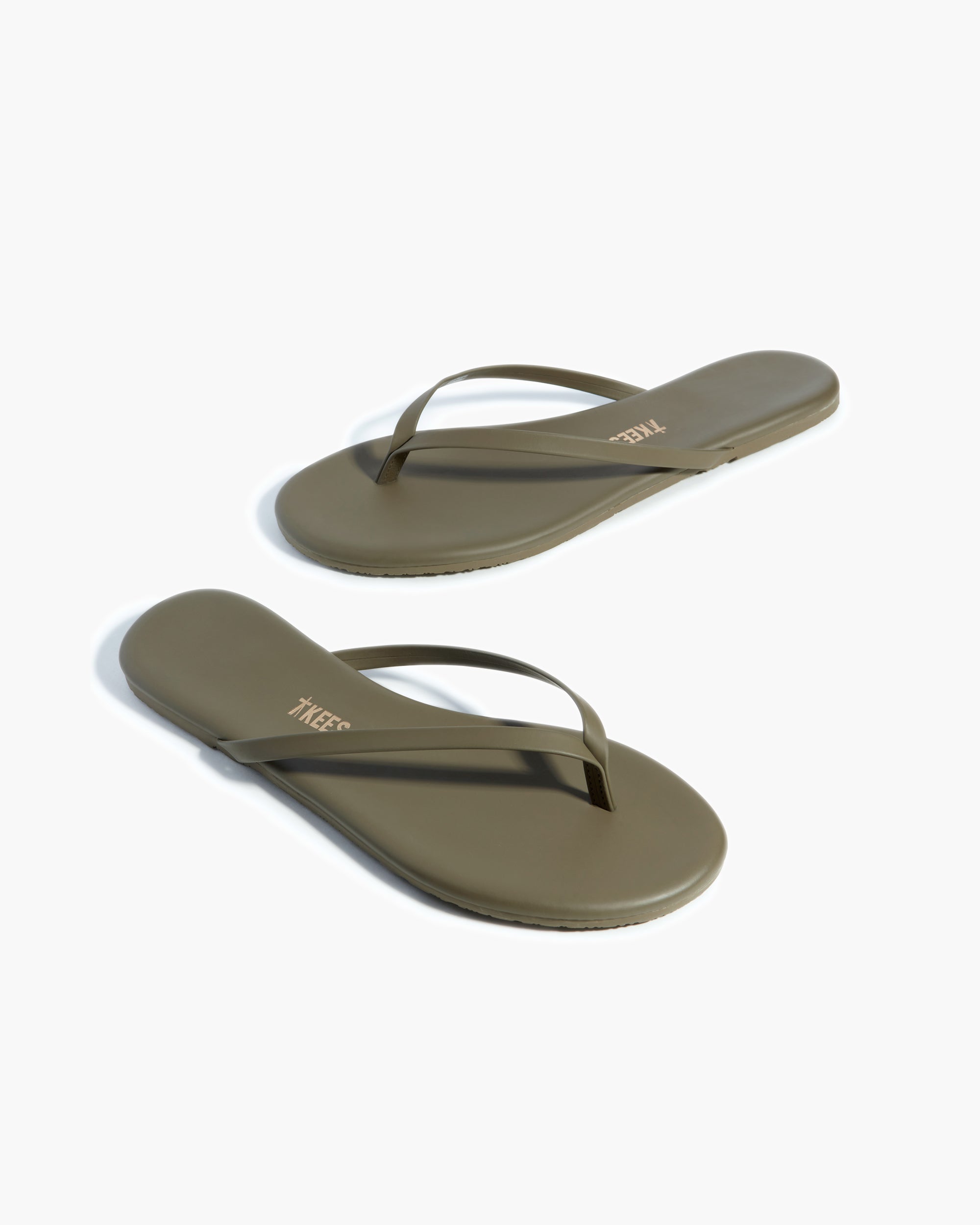 Green Women's TKEES Lily Vegan Flip Flops | 385726-FXA