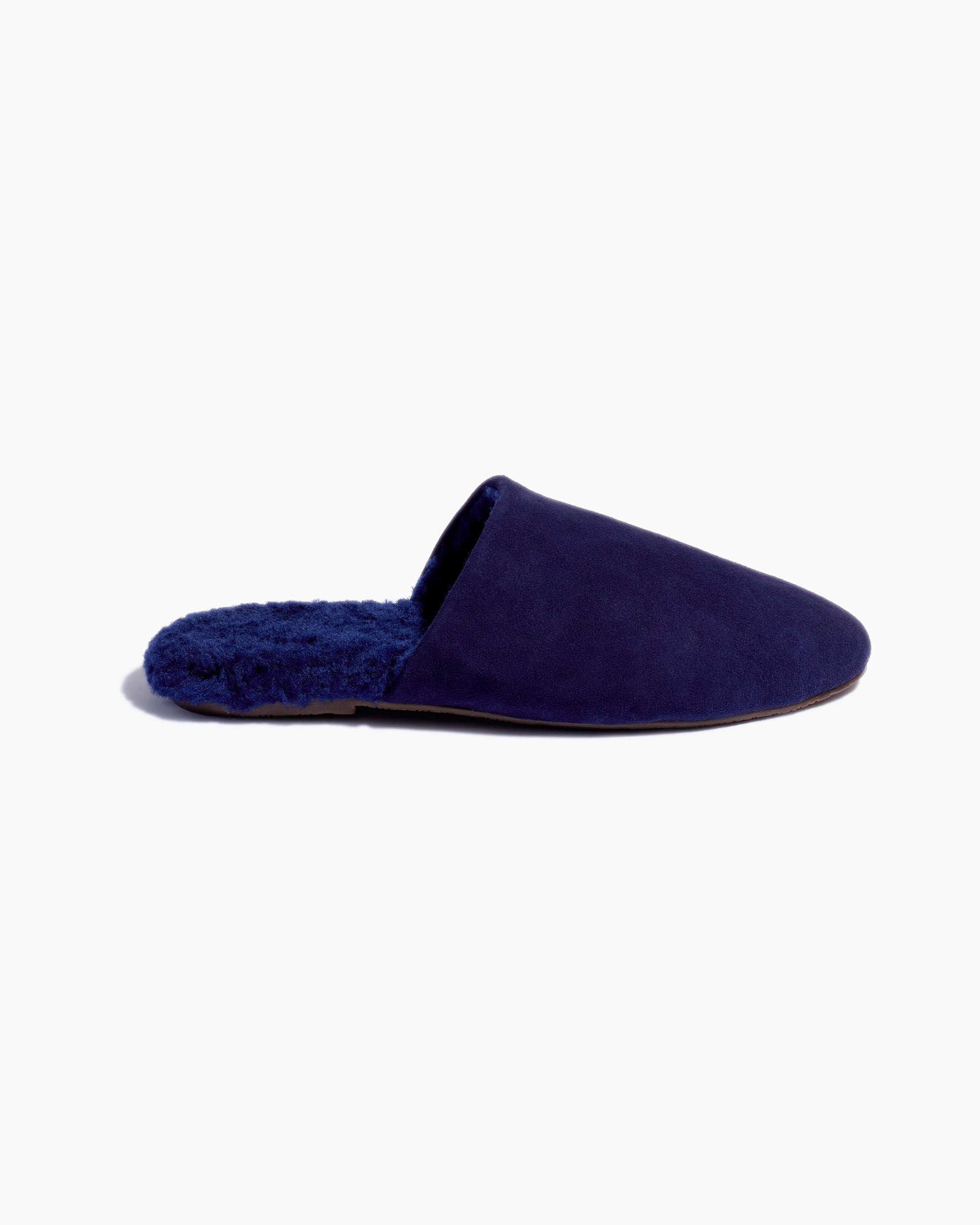 Navy Women's TKEES Ines Shearling Slides | 319872-OBJ