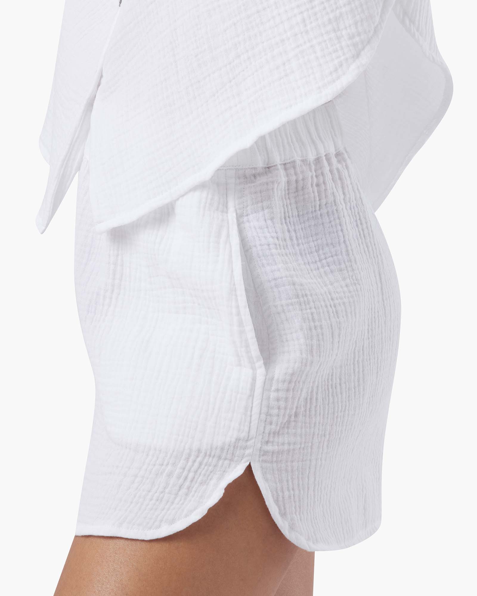 White Women's TKEES Gauze Shorts | 635471-SIX