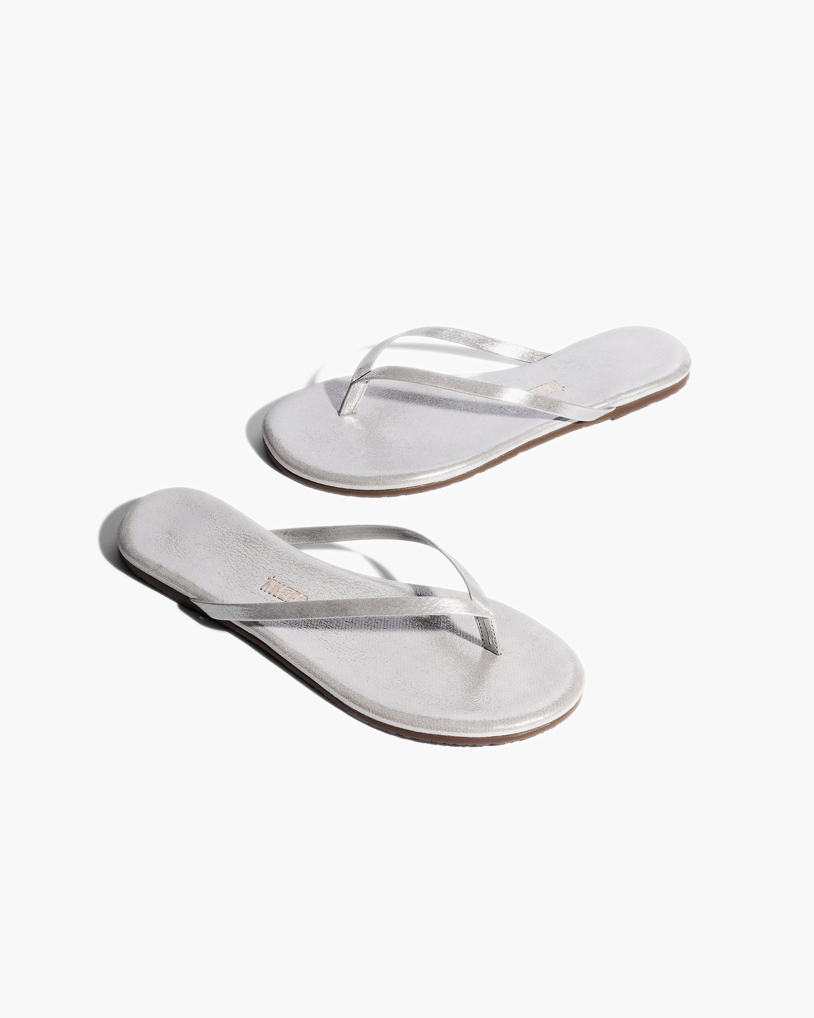 White Women's TKEES Lily Glitters Flip Flops | 854102-PFS