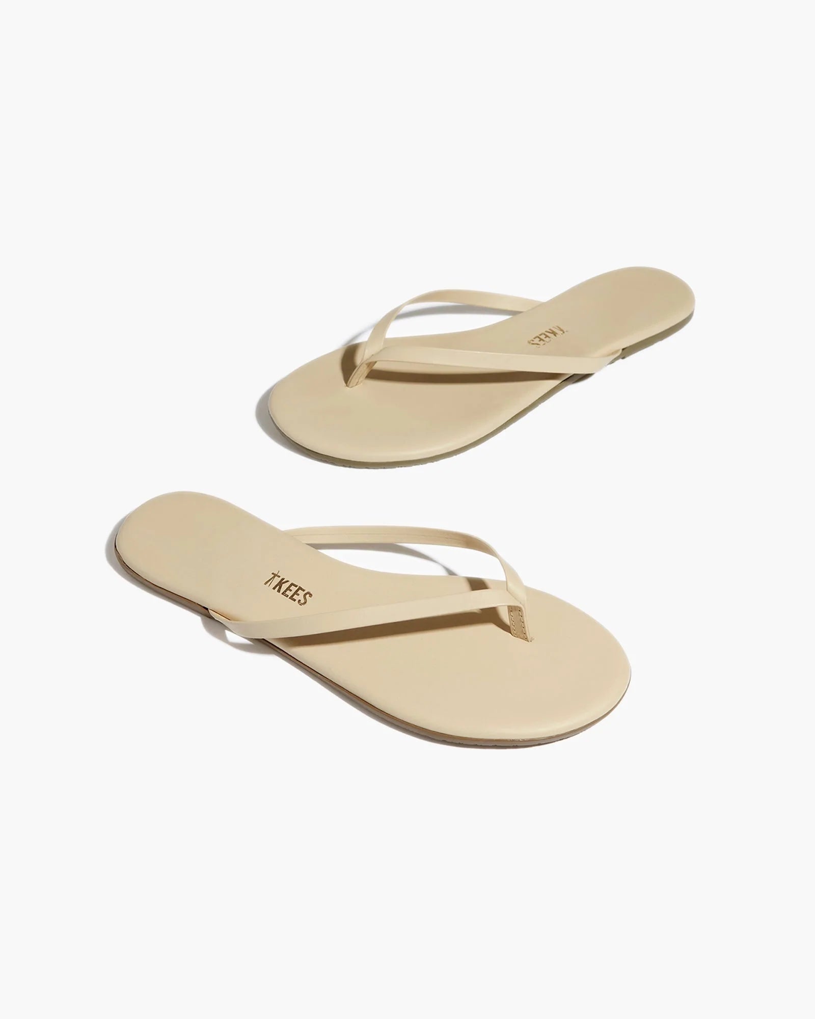 White Women's TKEES Lily Nudes Flip Flops | 621708-VFI