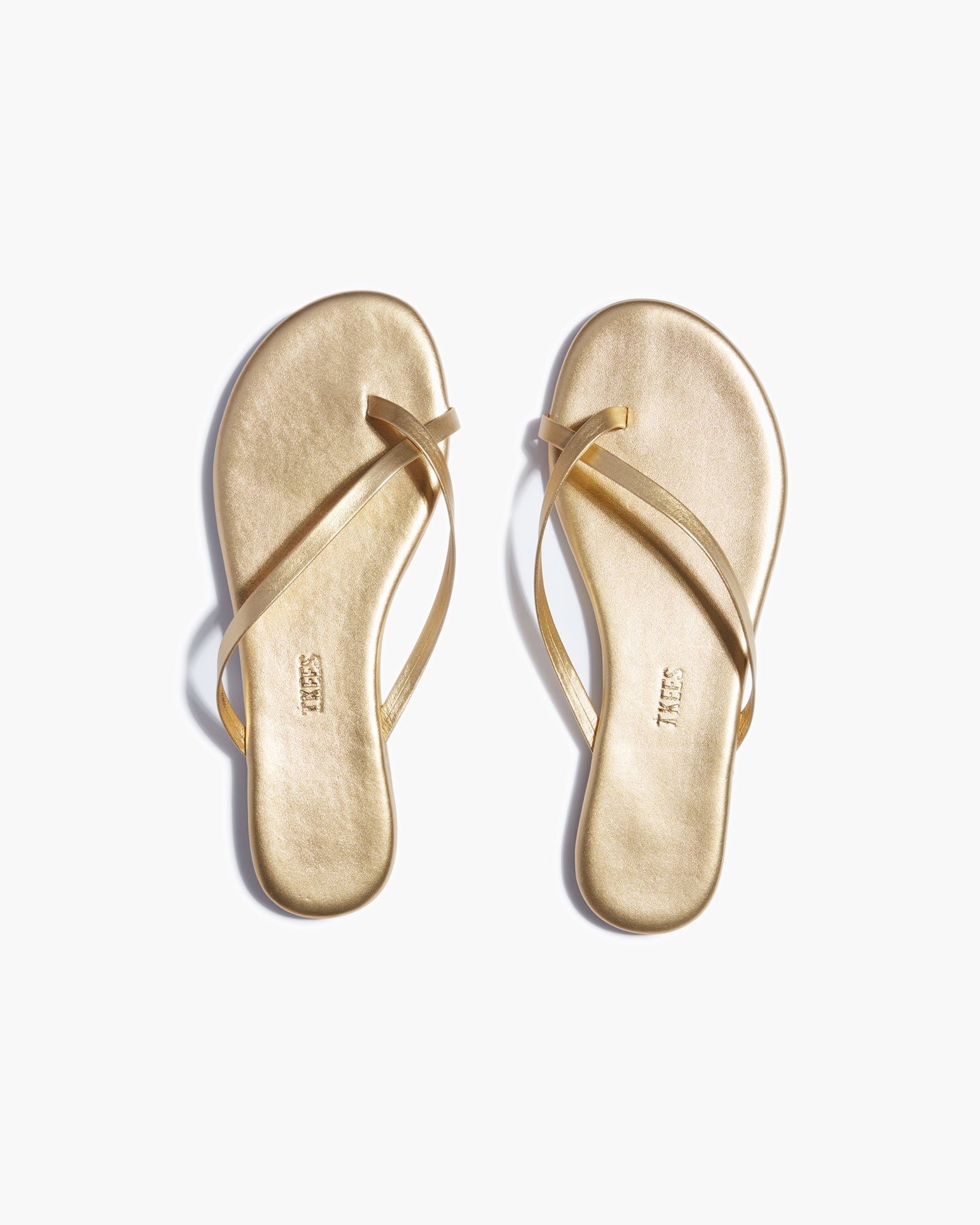 Gold Women's TKEES Riley Metallics Sandals | 531802-HOG