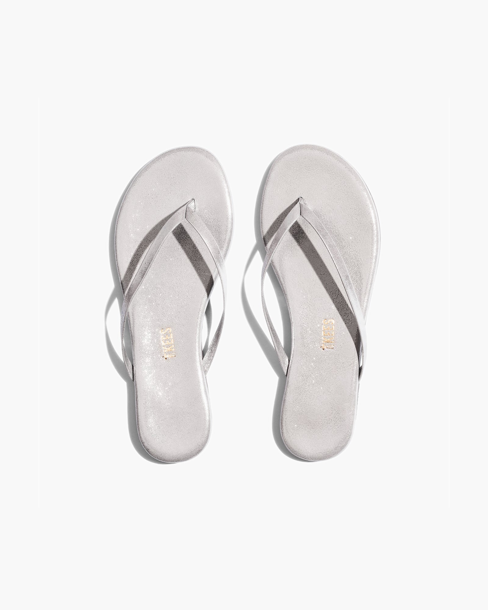 White Women's TKEES Lily Glitters Flip Flops | 854102-PFS